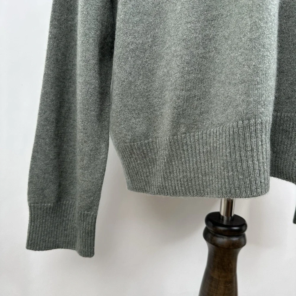 NWT Banana Republic Men's Cashmere Crew Neck Sweater XXL Heather Grey Green